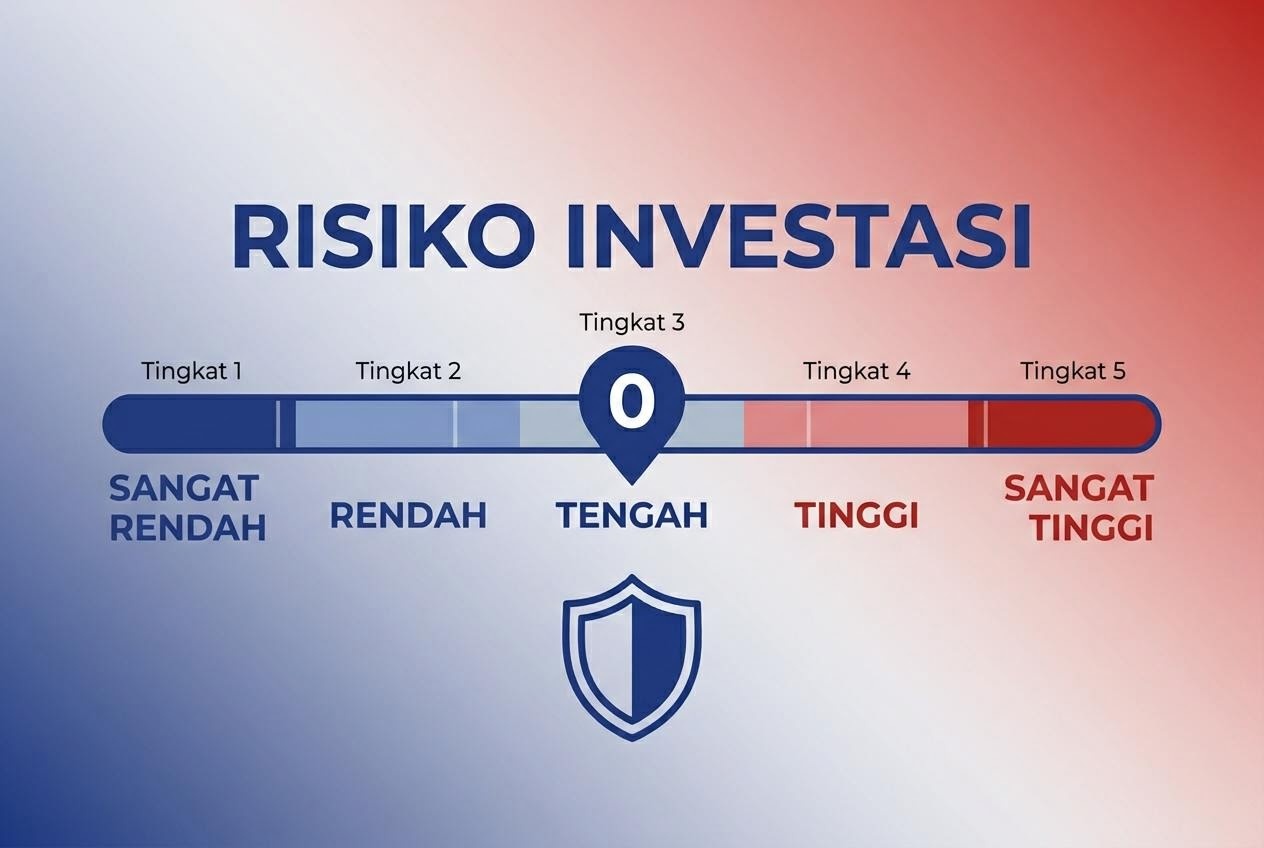 Skala toleransi risiko dengan penanda posisi tengah